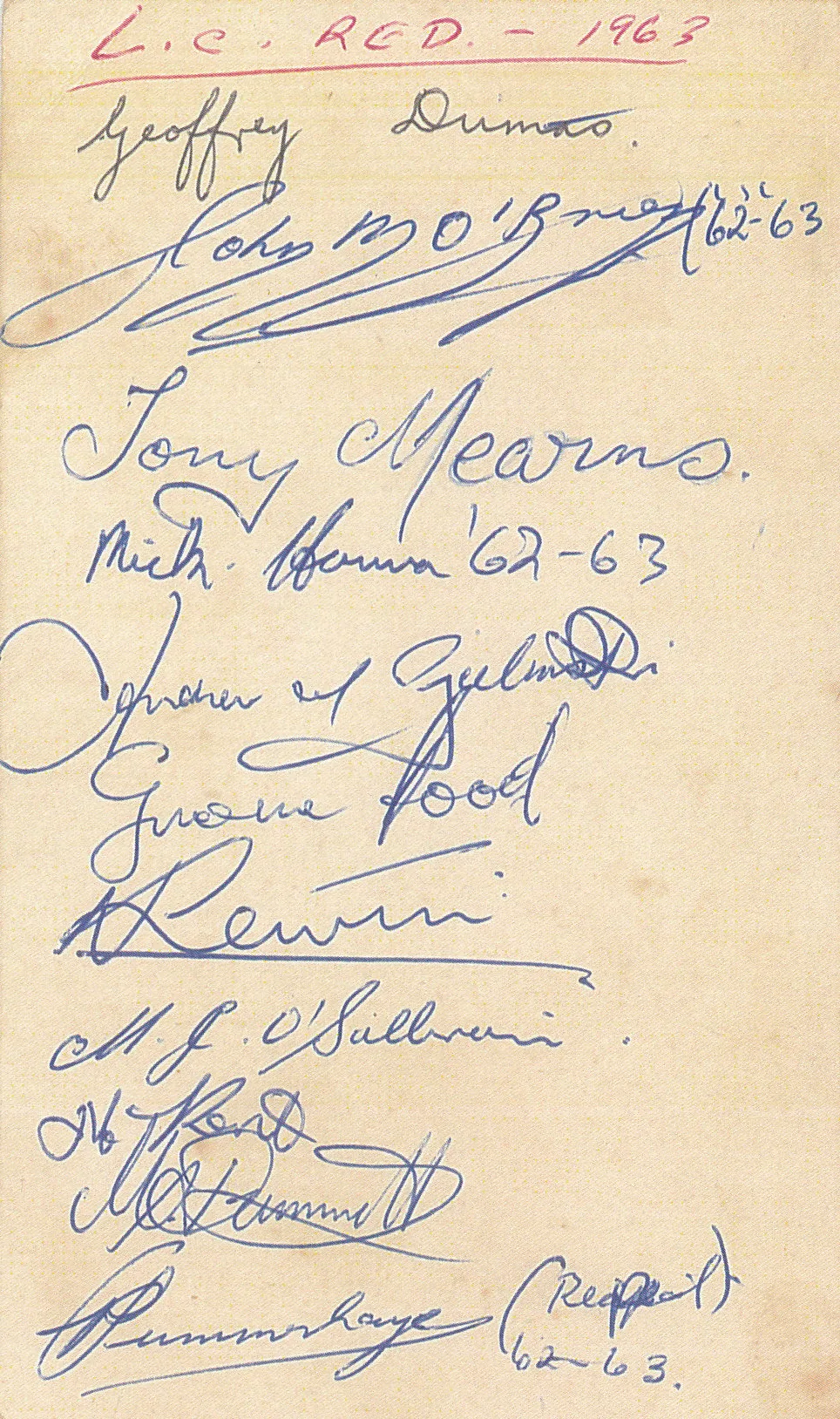Archive photograph, 1963